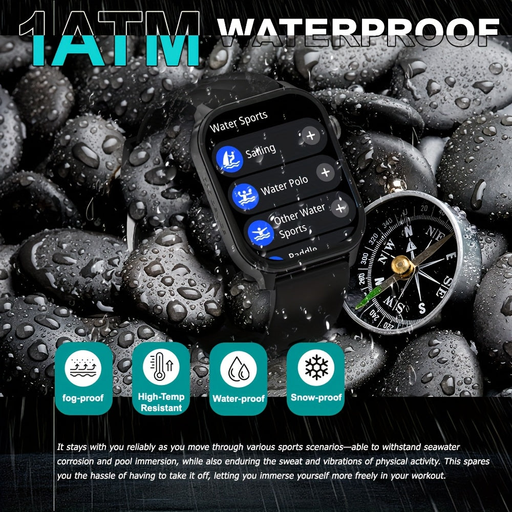 New Popular Large Screen GPS Smart Watch, Five-Star Positioning & Sports Tracking, 2.01-Inch Display, 1AMT High Quality, Compass, Wireless Calls, Message Alerts, Health Monitoring, 100+ Sport Modes, Multiple Built-in Dials, 3