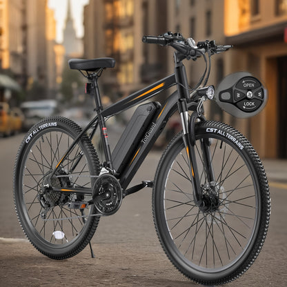 26" Men Electric Mountain Bike for Adults: 36V 374Wh Removable Battery, 500W Peak Motor, 21-speed Electric Bicycle, Up to 50 Miles, Men Electric Bicycle, Exercise Cheap Ebike,, Input 100-240V for Charger FY-4202000, Applicabl