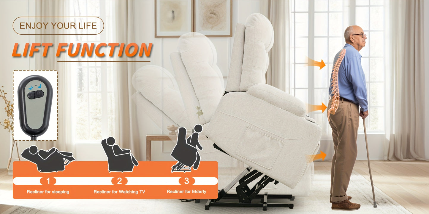 Comfortable Chair For The Living Room, Relaxation, Electric Reclining Chair, Electric Reclining Chair For Adults, Electric Lifting Chair With Heating Function, Massage Function, Electric Reclining Chair With Side Pockets