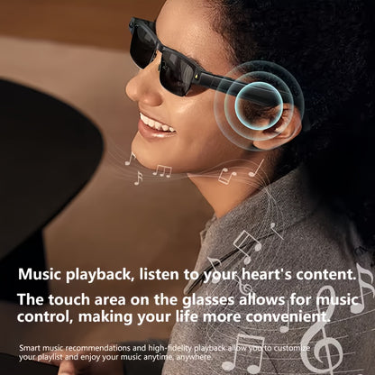 AI Smart Glasses, Equipped With An 8-megapixel Camera, 1080P High-definition Video Recording, Wireless Connection And Wi-Fi Transmission, AI Chat And ChatGPT Model - Wireless Call Music Playback, Real-time Translation Device,