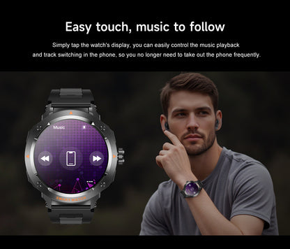 LIGE New Smartwatch with 2-in-1 Wireless Earbuds, NFC Access Card Function, Full Touch Control, - 1.46''TFT Screen, Fitness Tracker, Music Playback, Sleep Monitor, Weather Updates, Information Storage, Multiple Sports Modes,