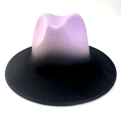 's Western Cowboy Hat - Wide Brim Gradient Blue/White/Navy/Dark Brown/Coffee Brown Felt, Funky Ombre Style for Rodeo, Country Music Festivals, Cowboy Parties - Durable & Hand Washable (No Feathers)