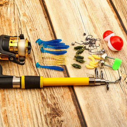 Surf/ Boat Fishing Combo Kit: 6ft/ 7ft Hi-Visibility Rods, Pre-Spooled Reel and 12 T-Tail Lures | Lockable Sections, All-Levels Travel Gear for Beginners and Pros