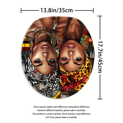 4pcs/1pc African American Woman Shower Curtain Set, Bathroom Curtain With Hooks, Non-Slip Rugs, Toilet U-Shape Mat, Seat Cover, Machine Washable Bathroom Decoration Accessories, African Theme Black Shower Curtain Gift For Wom