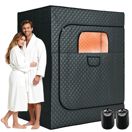 LUXOAK Portable for home Steam Sauna Tent for Two - No Electricity Needed, Quick Setup & Compact Design with Ventilation System, Spacious Interior for Couples, Gym, Spa, or Personal Use - Ideal for Home, Travel, or Commercial