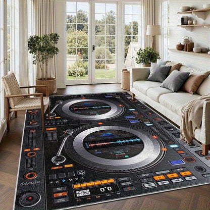 1pc Electronic Style Area Rug | Lightweight, Washable, Easy-to-Clean Polyester Carpet, Ideal for Bedroom, Living Room, Office, Balcony, and More
