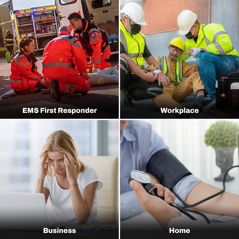First Responder First Aid Kit Fully - Stocked EMT Bag, Professional EMTEMS Trauma Kit, Molle System Reflective Stripe, 300+ First Aid Supplies, Suits Business, Home Black, Emergency Supplies, Tactical First Aid, Compact First