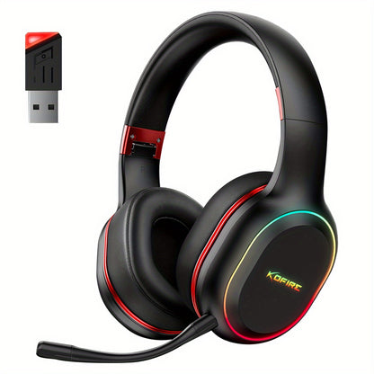 [Wireless Gaming Headset] UG-05 2.4GHz Wireless Gaming Headset | Ultra-Low Latency Technology + Immersive Vibration Feedback | 30H Battery Life Over-Ear Design | Detachable Microphone + High-Speed Wireless Adapter | Dynamic R