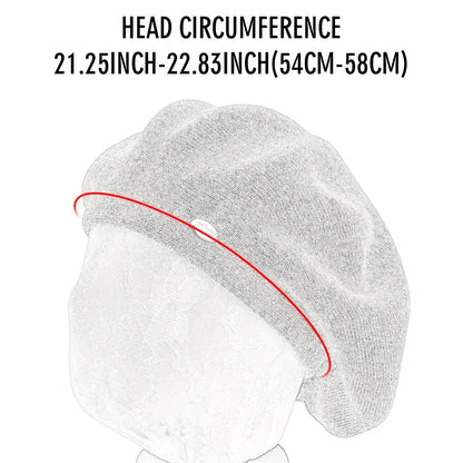 Women'S Winter Warm Fleece Beret Hat - Soft Warm Beanie with Elastic Band, Lightweight & Cozy for Christmas, Everyday & Formal Events - Machine Washable