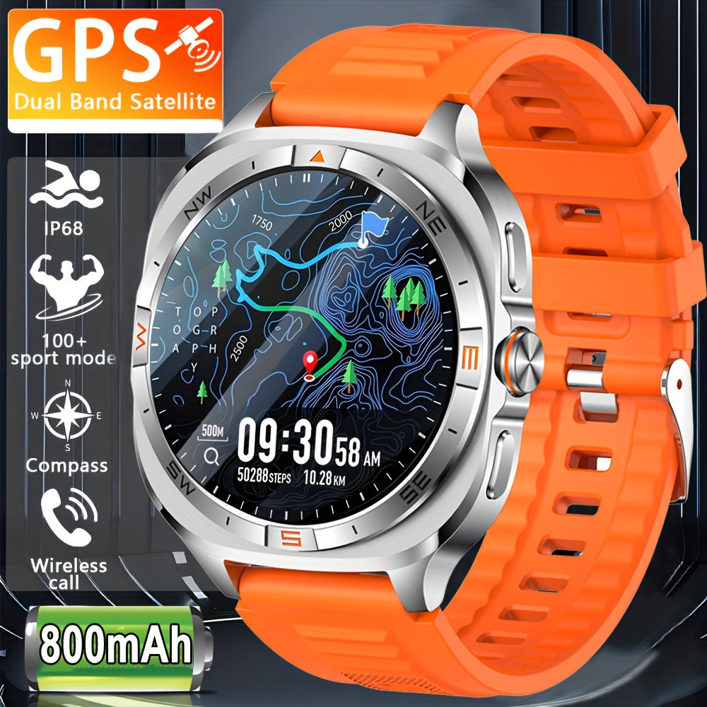 COIUSOR GPS Sports Watch, Large Battery, Built-in GPS, Wireless Call SOS High-Quality Swimming Smartwatch, Suitable for Men, Compass, Altitude, Barometric Pressure, 100+ Sports Modes, Step Counter, Distance, Calorie Fitness T