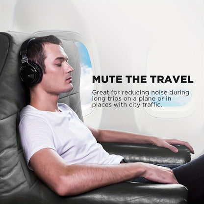 Wireless Noise-Canceling Headphones with Built-in Mic, Deep Bass, Comfortable Protein Ear Cushions, 30-Hour Playtime, Wireless 5.2, Over-Ear Design, Black, Wireless Headphones
