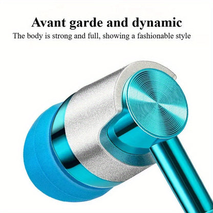 3.5mm Wired In-Ear Headphones with Ergonomic Design, HiFi Stereo Sound & Volume Control - Comfort Fit Semi-Open Earphones with Capacitive Microphone for Gaming, Sports, Mobile Phones, Wired Earphones, Tanglefree Cable, Sports