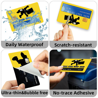 4-Pack PVC Credit Card Skins, Simple Style, Waterproof, Anti-Scratch, Anti-Fingerprint, Removable Self-Adhesive Decorative Stickers for Credit, Debit, and Transit Cards