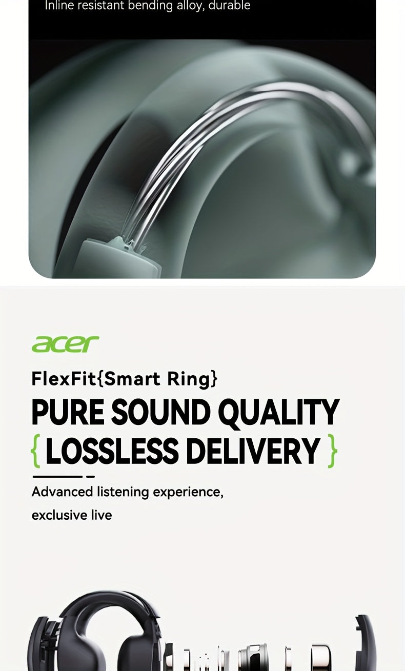 [Acer 2025 New Model]Acer OHR555 TWS Wireless Earphones, Shocking Bass, Call Noise Reduction, Ultra Long Standby, Low-latency Gaming, All-day Comfort, Lightweight Touch, Stylish Appearance, Study/Business/Travel/Sports/Music,