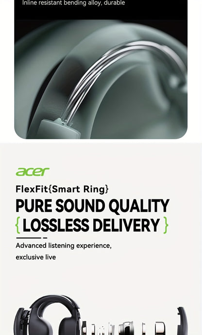 [Acer 2025 New Model]Acer OHR555 TWS Wireless Earphones, Shocking Bass, Call Noise Reduction, Ultra Long Standby, Low-latency Gaming, All-day Comfort, Lightweight Touch, Stylish Appearance, Study/Business/Travel/Sports/Music,