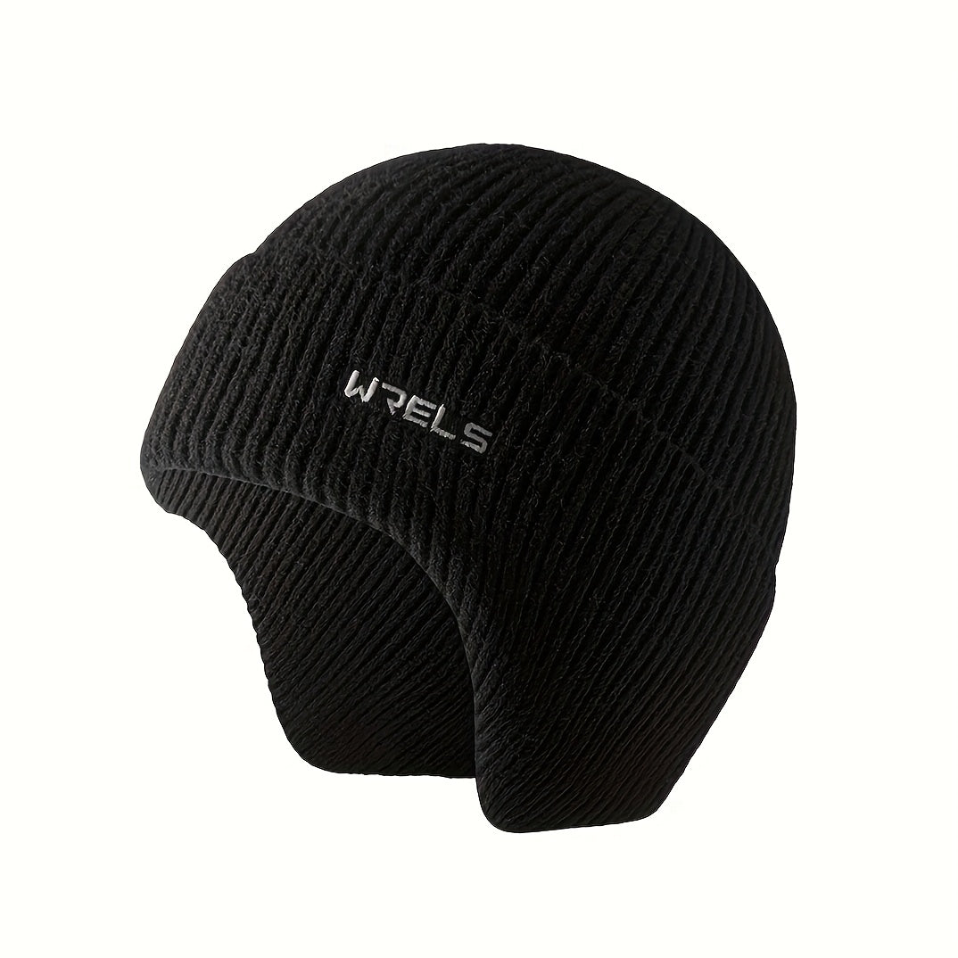 1pc WRELS Winter Warm Earmuff Hat Cap with Detachable Ear Flaps - Stretch Fit, Snug Ear Coverage for Skiing, Hiking, Camping & Outdoor Sports - Ideal Christmas Gift, Ear Covering Wind Resistant Hat, Winter Caps With Ear Flaps