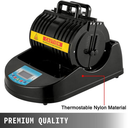 1300W Mug Heat Press Machine | 110V Black Sublimation Heat Press for Transferring Pictures on 11oz Mugs, Glasses, and Cups with Digital Control Display
