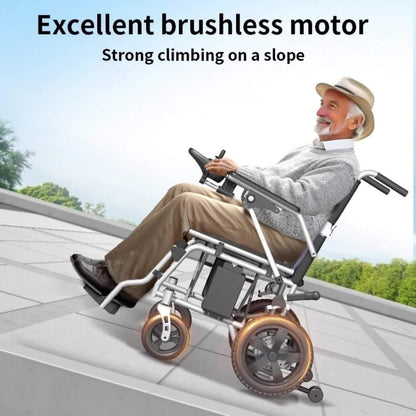 Load Capacity 350 Pounds, Frame 16.8kg, 15-17 Miles Long Battery Life Upgrade Smart Electric Wheelchair, Adult Electric Wheelchair Scooter, Light Step Folding, Put Into The Trunk, Removable Lithium Battery, Suitable For Trave