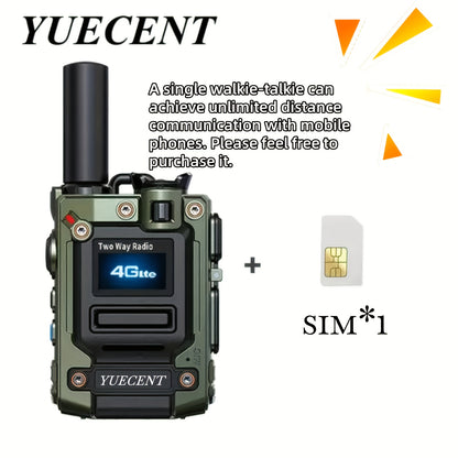 YUECENT 4G PTT PoC Smart Walkie-Talkie - -Controlled Two-Way Radio with One-Click Group Calling, Nationwide Coverage, Compatible with /, - (No SIM/E-SIM) for Hunting, Camping, Outdoor Teams & Large