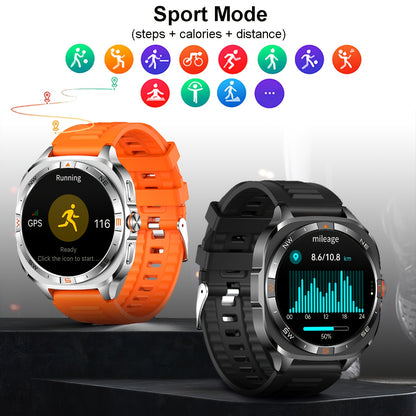 COIUSOR GPS Sports Watch, Large Battery, Built-in GPS, Wireless Call SOS High-Quality Swimming Smartwatch, Suitable for Men, Compass, Altitude, Barometric Pressure, 100+ Sports Modes, Step Counter, Distance, Calorie Fitness T