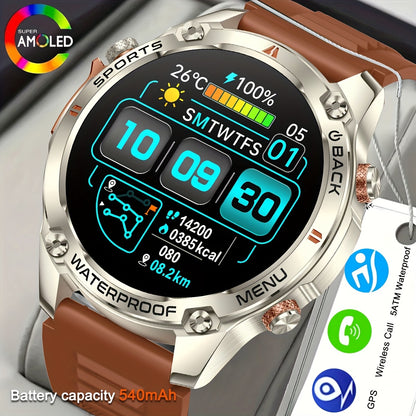 COIUSOR's new 1.46-inch AMOLED supports full phone connectivity +GPS positioning, wireless call sync SMS alerts, High Quality, 170 sports modes and height pressure monitoring, and 540mAh for iPhone and Android phones