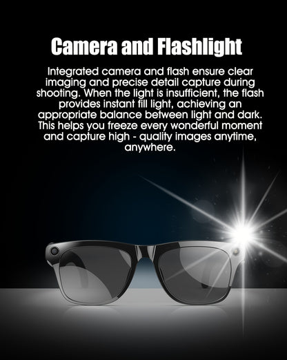 The New Smart Glasses Support Touch Control And AI Chat, GPT Large Model AI Intelligence, Wireless Calls, High-definition Music Anti-shake Shooting, Real-time Translation, Blue Light Protection, Dual-microphone Noise Reductio