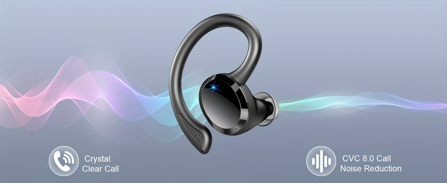 q38 Wireless Earbuds Sports Earbuds, 2024 Wireless 5.3 Earbuds 3D High Fidelity Stereo Headworn Earbuds, 48 Hour Earloop Earbuds with Noise Reduction Microphone, Suitable for Exercise/Running/Gym