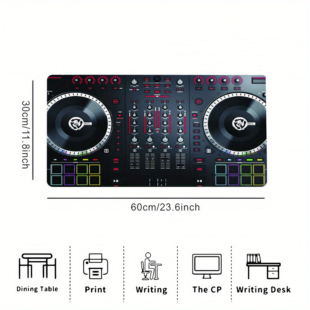 1pc Dj Controller Style Mouse Pad Mouse Pad & Ultra Smooth Keyboard Pad - Non-Slip Rubber Base, Stitched Edges Design, Suitable for Office, Home Computer Accessories, Durable Stitched Edges, Smooth Surface