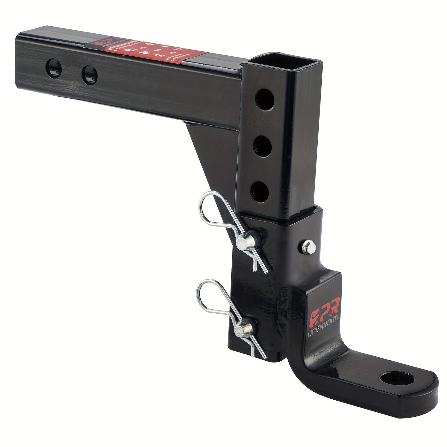OPENROAD Adjustable Trailer Hitch Ball Mount, Fits 2-Inch Receiver, 1-Inch Hole, 7500lbs, 9-1/2" Drop/ 8-1/4" Rise Drop Hitch, Tow Hitch for Heavy Duty Truck with Stainless Steel Pins