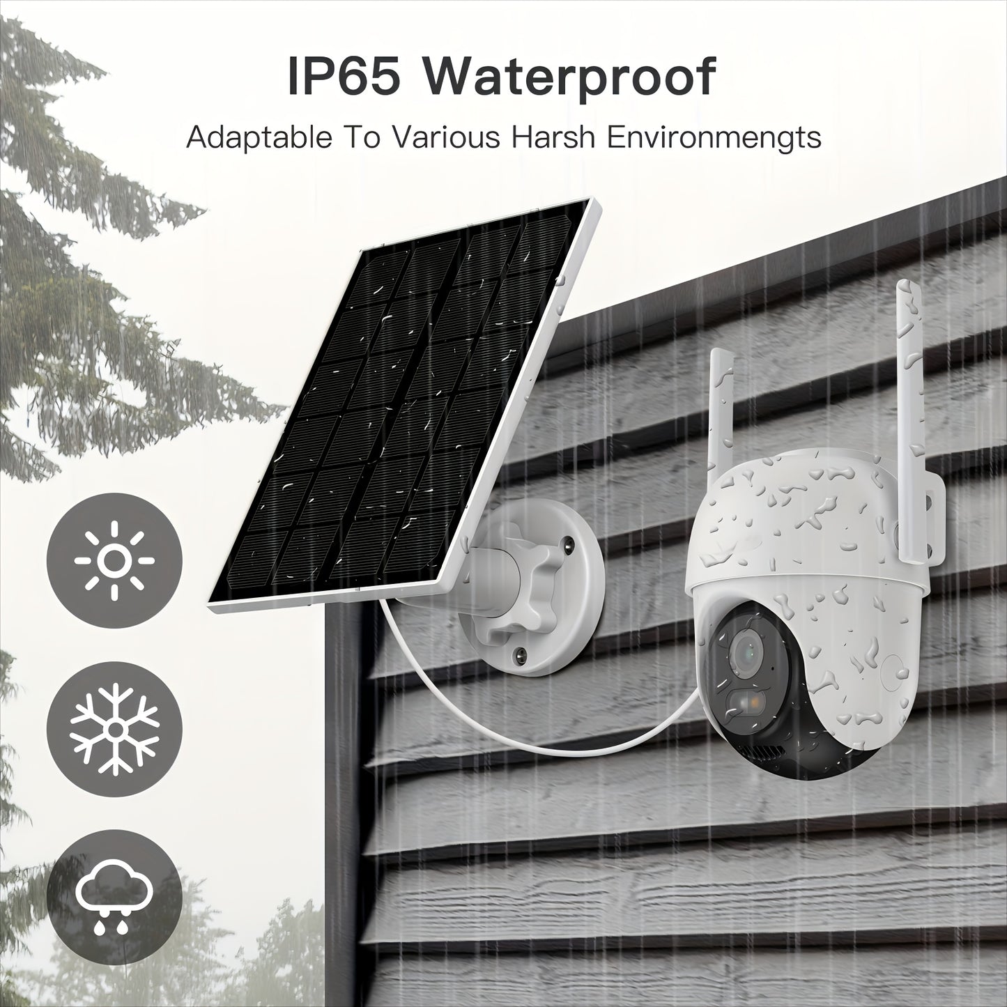 4PC Solar Powered Outdoor Wireless Security Camera 1296P FHD, 3MP FHD Video Resolution Battery Powered CCTV Camera For Home Security Cloud/SD 2.4GHz WiFi AI Motion Detection Spotlight IP65 Waterproof Color Night Vision 2-Way