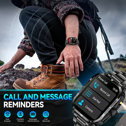 [GREENPORT Smartwatch 2025] GREENPORT Smartwatch 2025 | Call/Answer, LED Display, Weather, Pedometer, Fitness Tracker | USB Rechargeable, Android & iPhone Compatible, Men & Women, Holiday Gift, Sports Watch, Digital Display,
