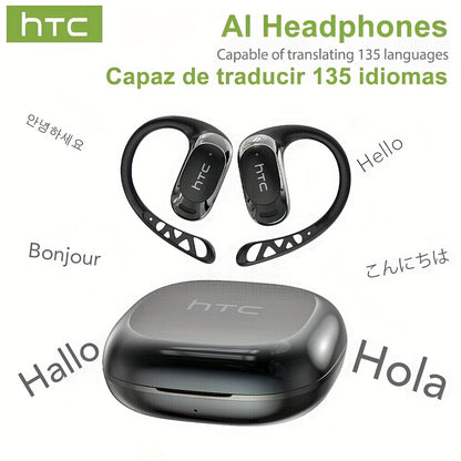 1pc HTC NE28 Open-Source OWS Translation Earbuds with 6.0 Low Latency, Wireless, USB Charging, Battery, 5W Power for Learning, Sports, Work, OWS Translation Earbuds, Learning Audio, Sleek Earbuds, Modern Design, Durable Earbu