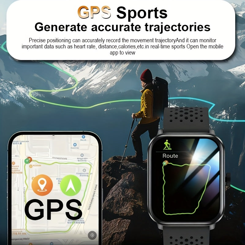 GPS Smart Watch for Men & Women - Outdoor Sports Watch with Wireless HD Calling, Sleep Monitor, Music Control, Fitness Tracker, Compatible with iPhone & Android, Usb Rechargeable, Ideal Christmas Gift For Boyfriend