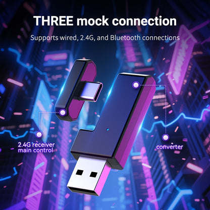 FonkiiDokii 7.1 Surround Sound Gaming Headphones with Noise Isolation, 3.5mm USB-C Cable & Built-in Mic | 2.4G Wireless, 5.4BT Connection, Comfort Fit, Closed-Back Design