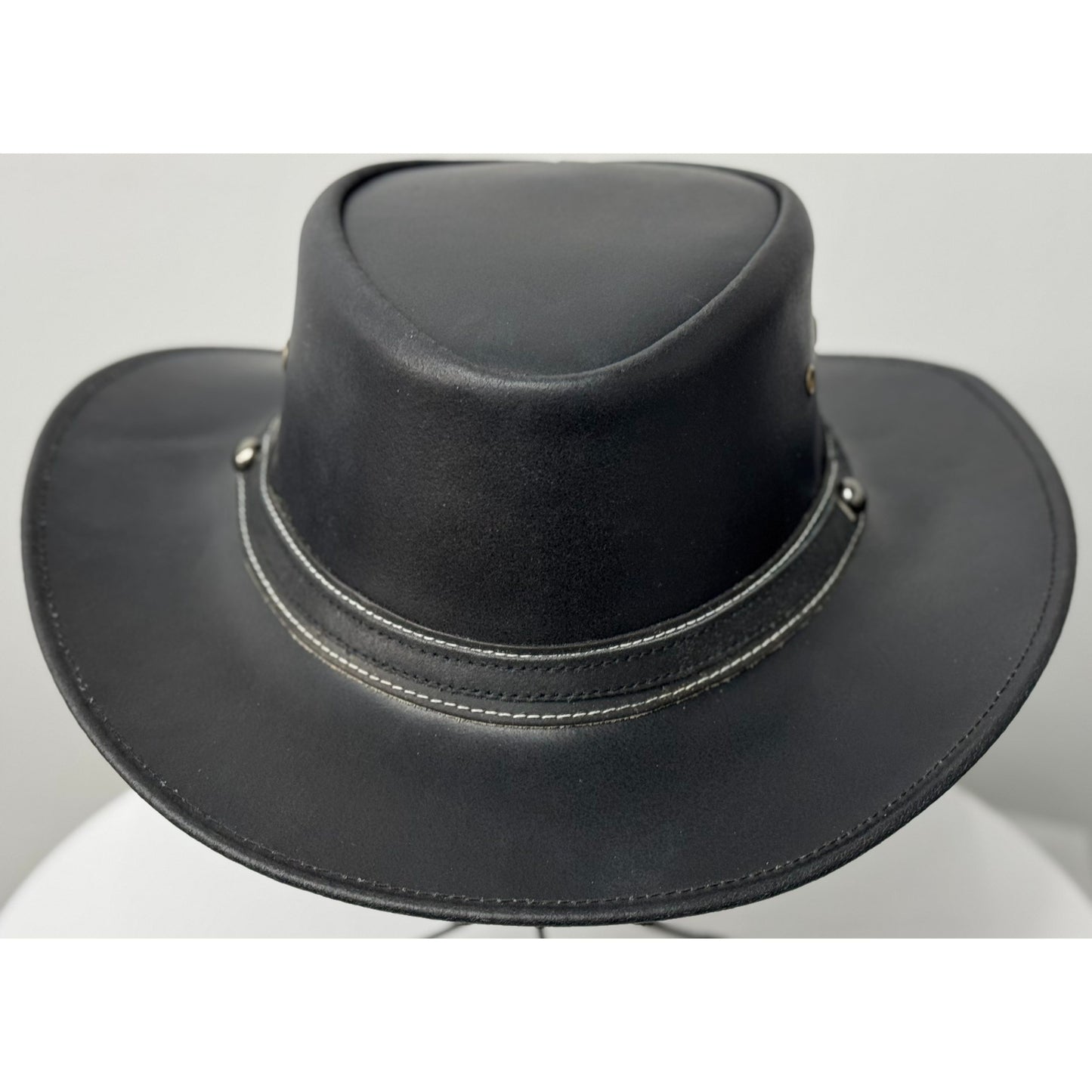 Black Western Style Genuine Cowhide Cowboy Hat – Shapeable Wide Brim for Men & Women