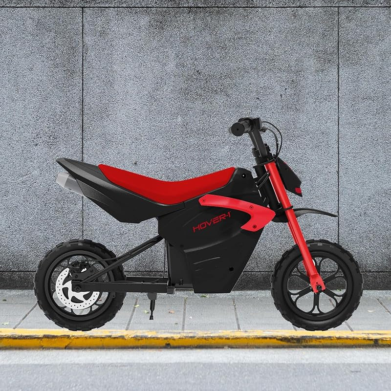 Hover-1 My First Dirt Bike for Kids - 300W Motor, 9MPH Max Speed, 9 Mile Range, 12" Off-Road Tires, 120LB Max Weight, Twist Grip Throttle & Rear Disc Brake Electric Dirt Bike for Kids Ages 5+ Years