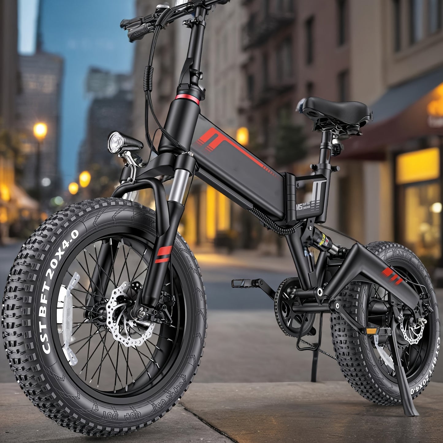 Wooken 20''X 4.0 Fat Tire Electric Bike, 749W Peak Strong Power Electric Bicycle With 48V 10Ah Battery, Professional 7 Speed EBike, Updated LCD Display Electric Dirt Bike, Shock Absorber, Ebike For Mountain Beach Snow