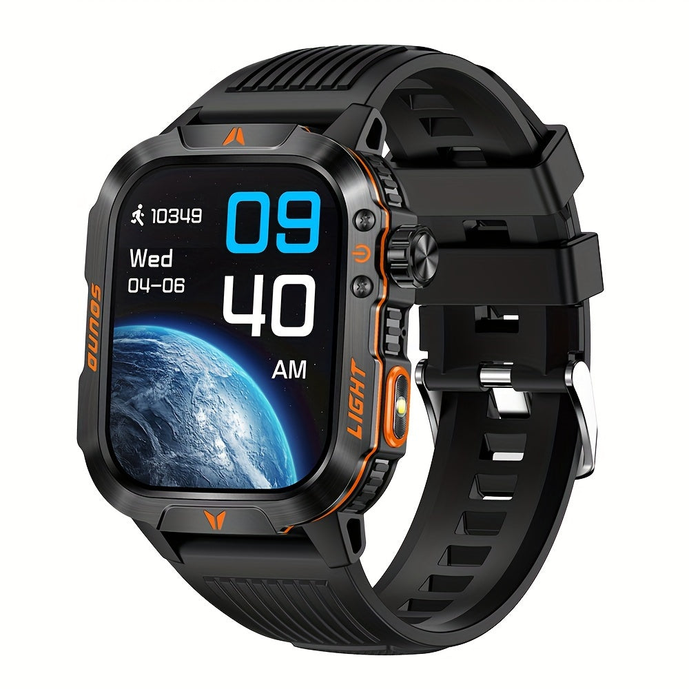 QTLJJBY Outdoor Sports Smartwatch with One-Touch Call Answering/Dialing, Message Notifications, Multiple Sports Modes, Activity Tracker (Calorie, Pedometer), Flashlight, 600mAh Battery, IP68 Waterproof, Couple's Watch, Perfec