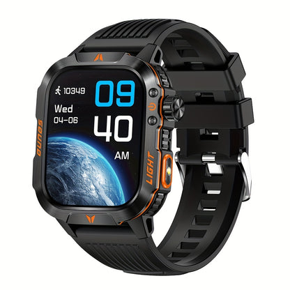 QTLJJBY Outdoor Sports Smartwatch with One-Touch Call Answering/Dialing, Message Notifications, Multiple Sports Modes, Activity Tracker (Calorie, Pedometer), Flashlight, 600mAh Battery, IP68 Waterproof, Couple's Watch, Perfec