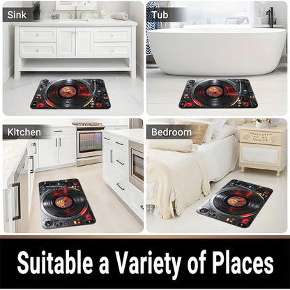 One Piece of Music Player Door Mats Made of 700Gsm, Featuring a Non-Slip Design Suitable for Bathrooms. This Microfiber Rug Is Absorbent And Machine Washable, Perfect for Bedrooms, Living Rooms, Entrances, Camping, Picnics, A
