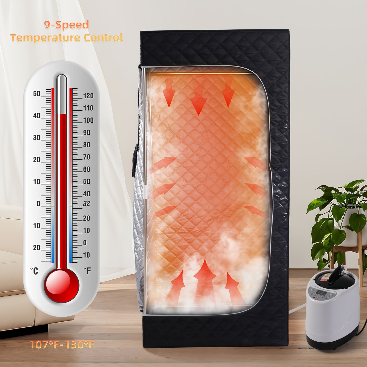Portable Steam Sauna, At Home Sauna Suit Full Body, Portable Steam Saunas Tent for Indoor with 87.92oz 1300 Watt Steamer, Folding Chair, Remote Control(Christmas& New Year Gift)