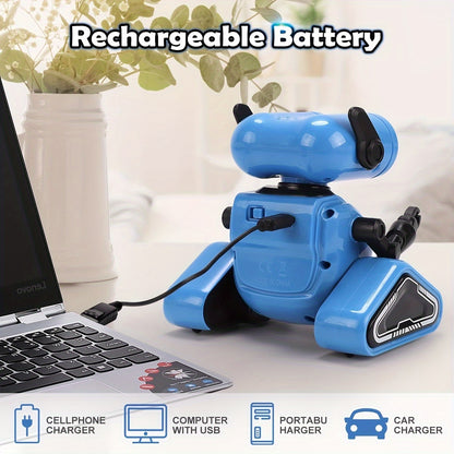 STEM RC Robot with Dance & Music, Smart Interactive Boys & Girls, Blue & Black Kids Dancing Robot,, Ideal Gift for Boys & Girls 3-6 Years Old, Robot Dog, Robot Puppy, Robot Pet, Dog Robot, Robot Jouet, Robotic Dog, Interactiv