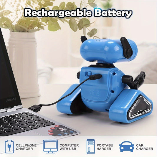 STEM RC Robot with Dance & Music, Smart Interactive Boys & Girls, Blue & Black Kids Dancing Robot,, Ideal Gift for Boys & Girls 3-6 Years Old, Robot Dog, Robot Puppy, Robot Pet, Dog Robot, Robot Jouet, Robotic Dog, Interactiv