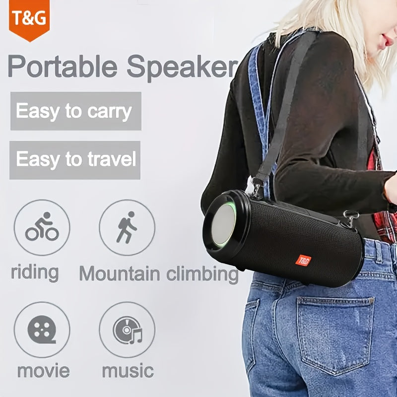 TG537 Portable Wireless Speaker - TWS Technology, Hands-Free Calling, TF Card & USB Playback - Works with Smartphones, Tablets, Tvs, Ideal for Camping, Travel, Mobile Accessories