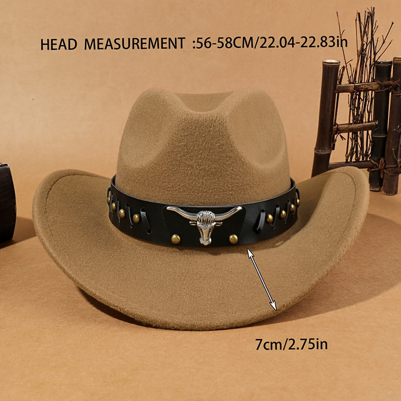 Vintage-Style Western Cowboy Hats - Set of 6 - with Wide Brims - Suitable for Farm Riding And Parties