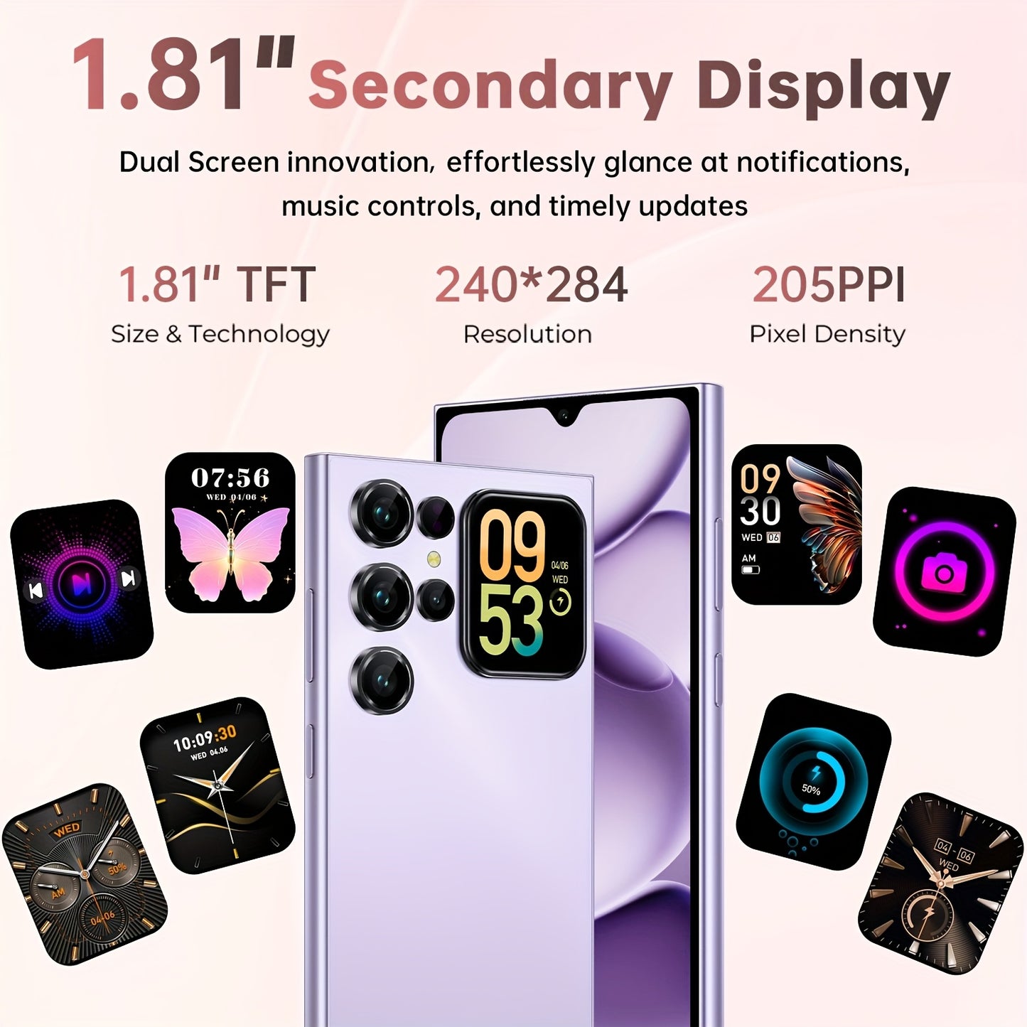 [T-Mobile ]OUKITEL C62 Android 15 Mobile Phone, 16GB + 128GB Globally Unlocked Version, 6.88" 90Hz Display, 1.81" Rear Screen, 5150mAh, 13MP + 5MP/dual SIM Card/fingerprint/facial Recognition, Perfect Festive Gift, Fashionabl
