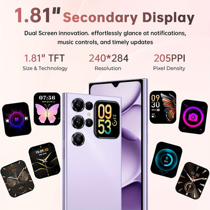 [T-Mobile ]OUKITEL C62 Android 15 Mobile Phone, 16GB + 128GB Globally Unlocked Version, 6.88" 90Hz Display, 1.81" Rear Screen, 5150mAh, 13MP + 5MP/dual SIM Card/fingerprint/facial Recognition, Perfect Festive Gift, Fashionabl