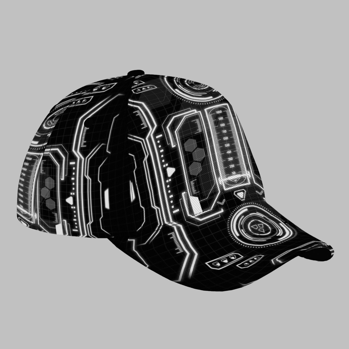 CUTEHSJ Cyberpunk Neon Glow-in-the-Dark Baseball Cap - & Adjustable Unisex Hat with Kanji-like Logo, Tech-Themed Design for, Christmas Gifts, Outdoor Activities (No /)