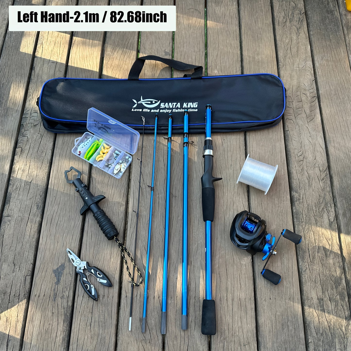 Carbon Fiber Fishing Rod Set with Casting Reel, 500m Nylon Line, Multi-Function Pliers & Bait - Lightweight & Durable for Freshwater & Saltwater Angling, Ideal for Outdoor Fishing, Fishing Gear|Modern Fishing Gear|Durable Fis