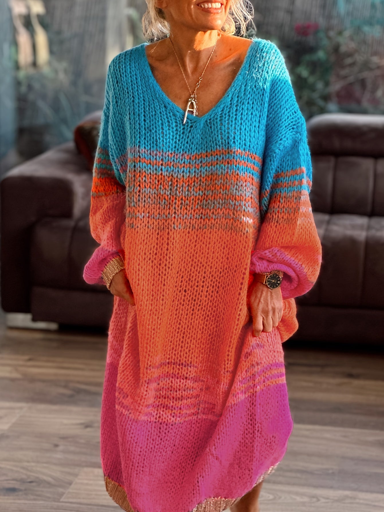 New Arrival Women's Urban Casual Color Block Dress